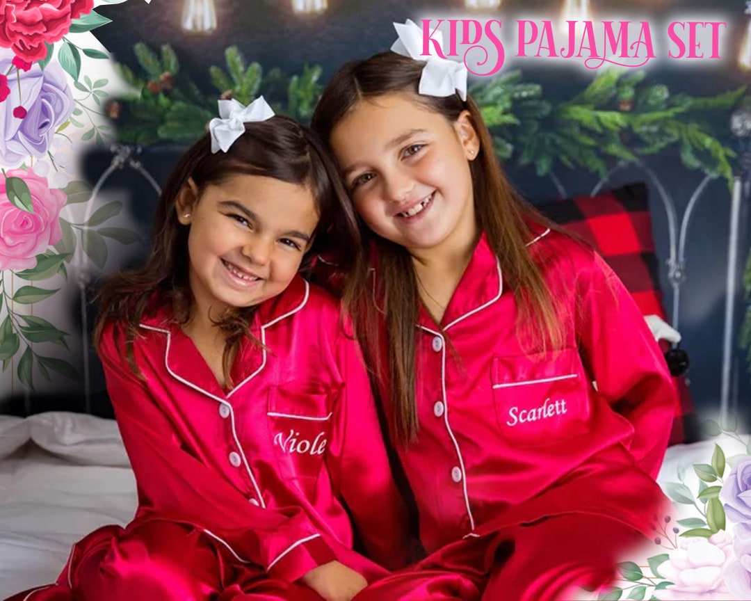 Kids Pajamas Set Personalized Flower Girl Pajamas Flower Girl Gift