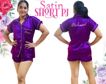 Bridal Pajamas Set with Free Spa Slipper Bridesmaid Pajamas Short Set Bride Squad Bridesmaid proposal PJ Customized Pyjama Custom Pajama Set