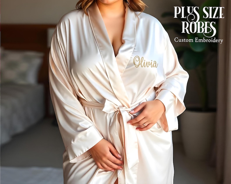 Customized Robe Personalized Plus Size Embroidery Robes Customized 6XL Robes Bridal ...