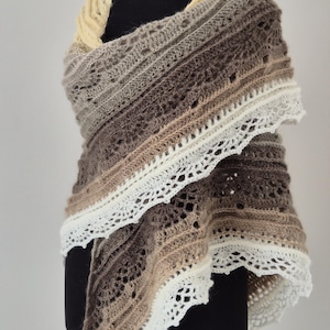 Handmade crocheted shawl, gradient lace triangle wrap, gift for her, cozy boho shawl, Sislove shawl