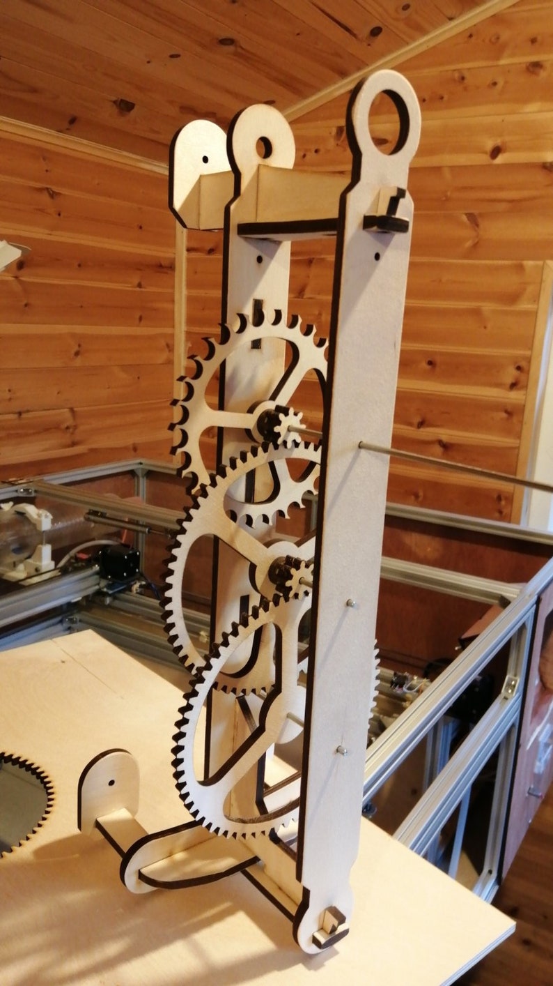 Wood Gear Clock RE2 Plans Etsy