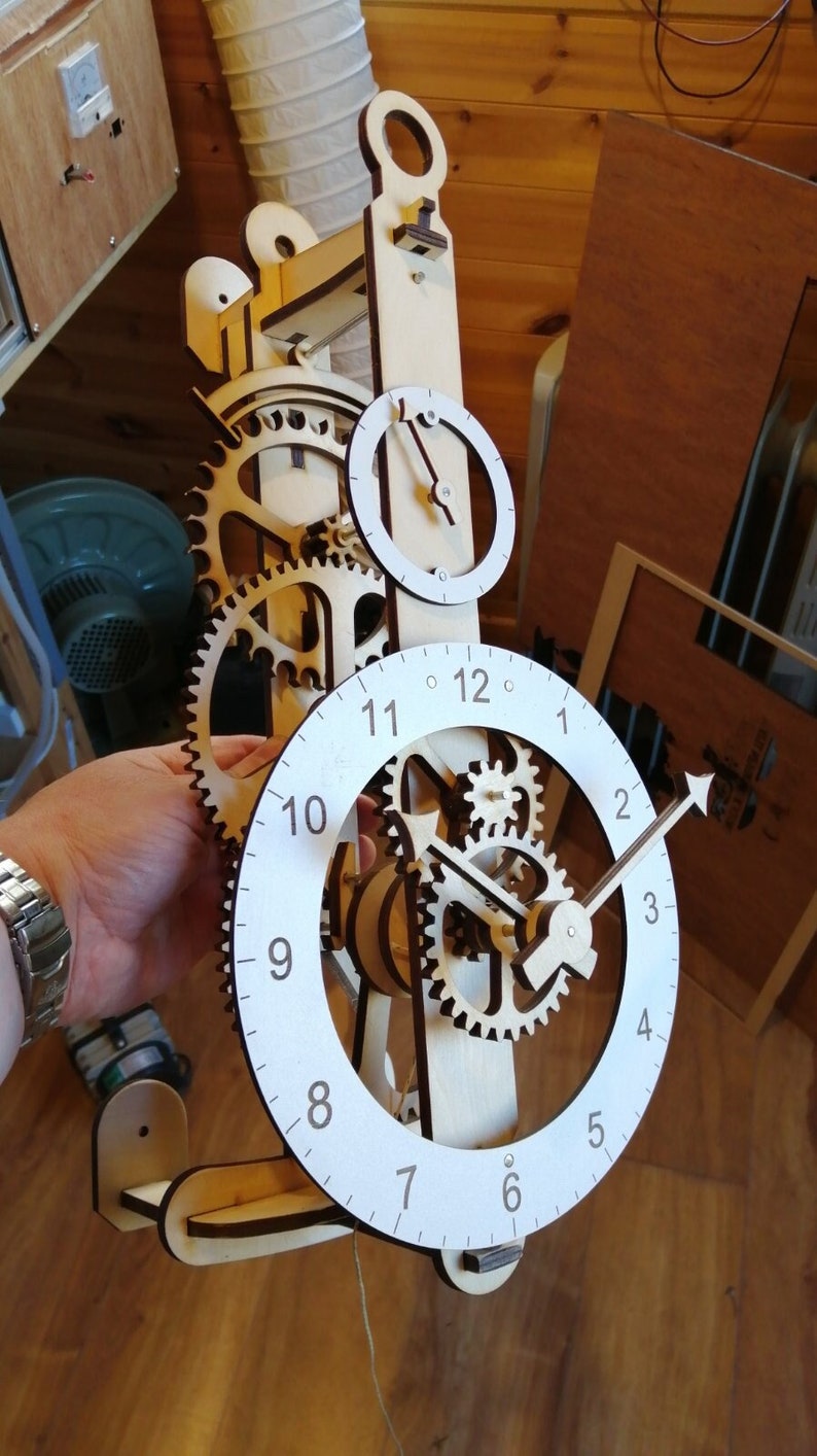 Horloge à engrenages en bois RE-2 plans image 2