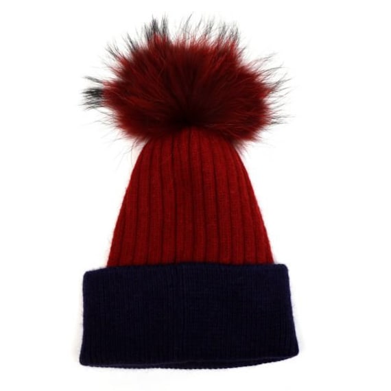 Fur Pom Pom Bobble Hat | Etsy Israel
