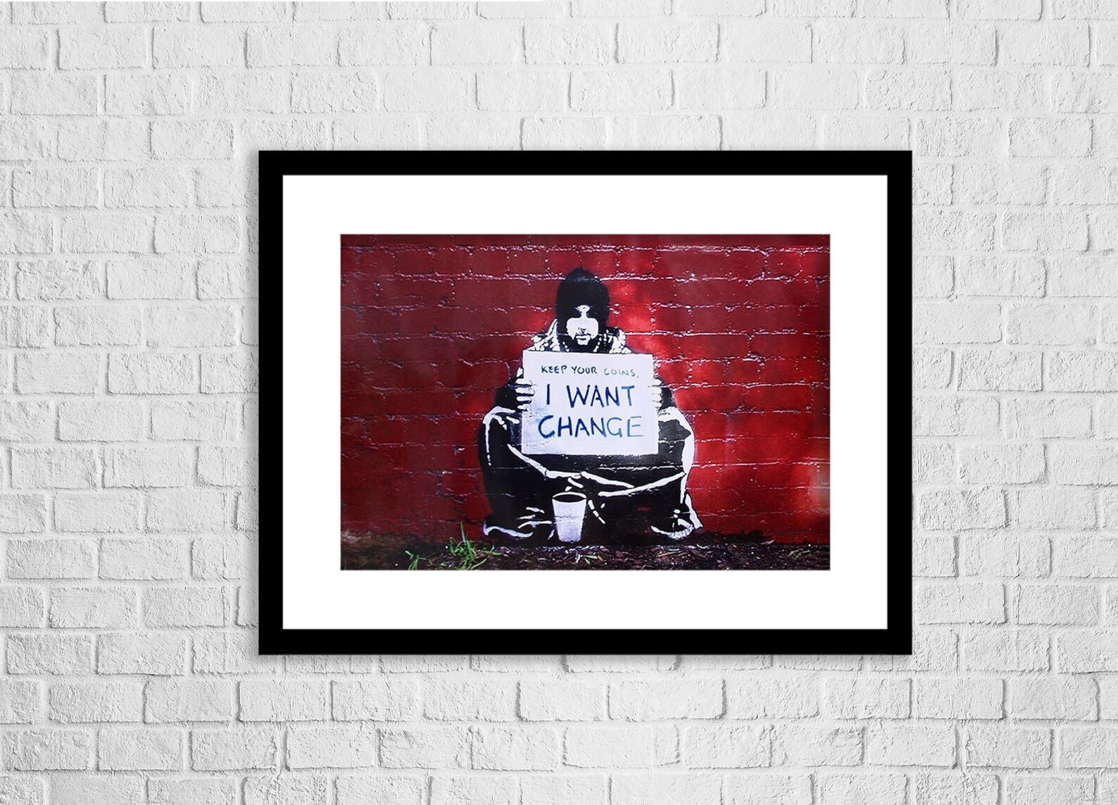 Banksy Artwork Keep Your Coins I Want Change framed Photo Etsy