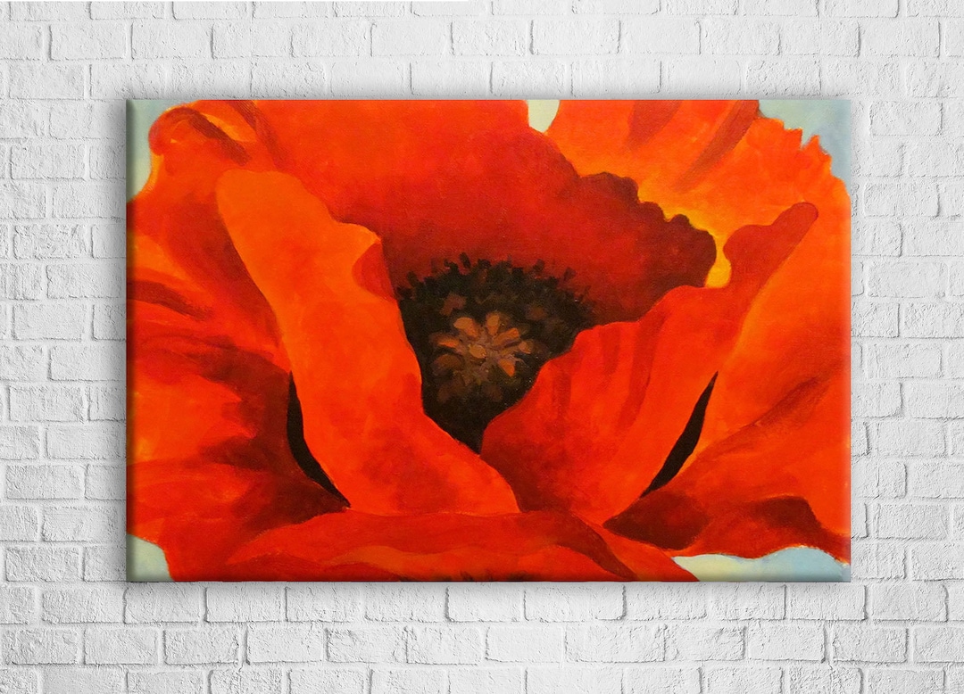 Okeeffe Red Poppy canvas Wall Art Home Decor Etsy
