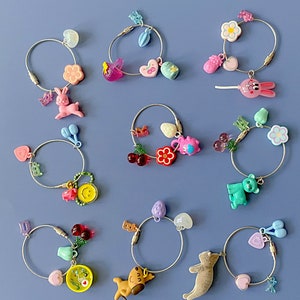 Handmade Japan Sumikko Gurashi/ Bunny/ Dog/ Cat/ Vintage Gacha Toy Beaded Charms Keychain (Y2K kawaii accessories for bag/ key/ airpod)