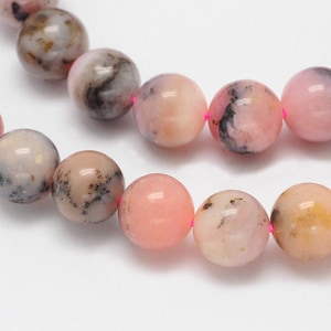 8mm pink opal - 47 beads per strand - round natural pink opal beads