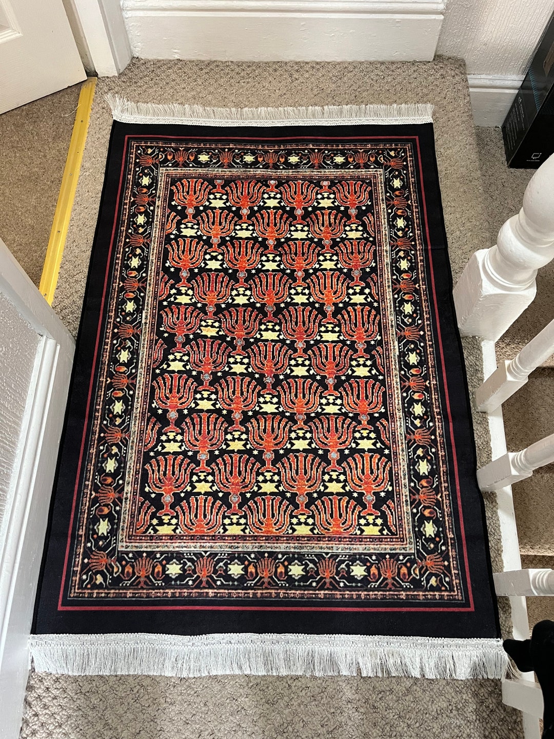 Menorahs Hebrew Jewish Prayer Rug 80cm X120 Cm Etsy