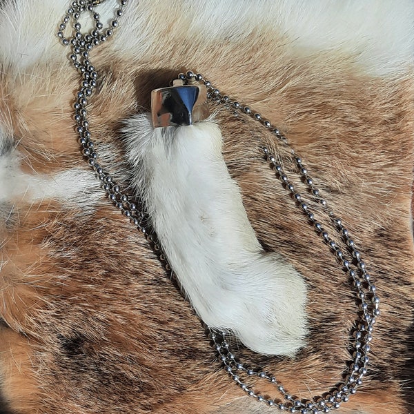 Rabbit's Foot Necklace, Lucky Charm, Western Pendant