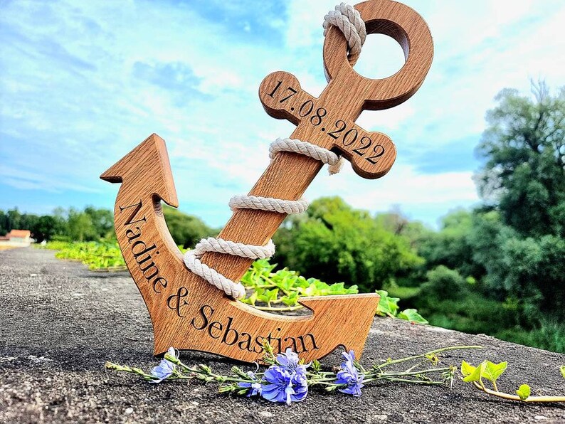 Anker Holzanker Hochzeit Verlobung Brautpaar Braut Ehe Ehemann Geschenk
