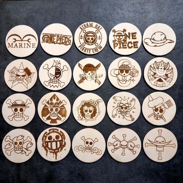 One Piece Coaster Inspired Fanart Gamer Decoration Engraved Manga Wooden Coaster Luffy Luffy Ace Zorro Nami Brook Franky Straw Hat