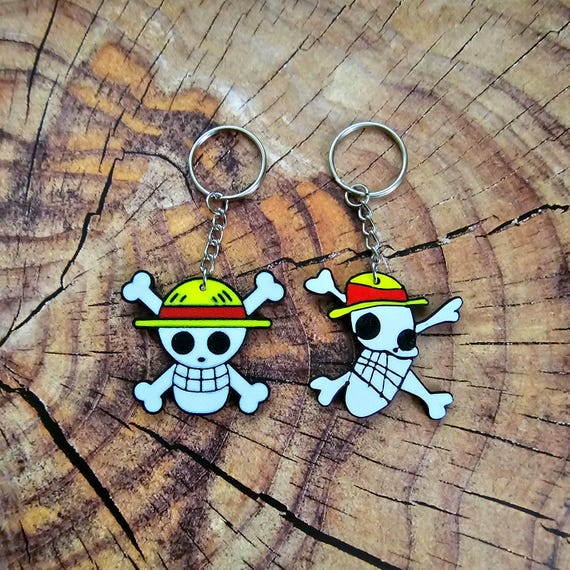 One Piece Ruffy Totenkopf inspirierter Schlüsselanhänger Manga Anime Luffy Zorro Sanji Nami Lysop Fangeschenk Strohhutbande Strohhut