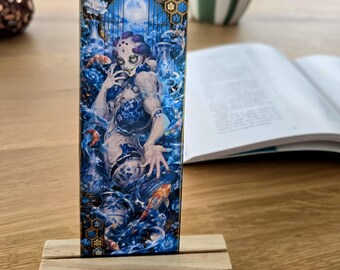 Marcador Gyokko Demon Slayer ? Marcador de anime Kimetsu no Yaiba | Regalo manga | Laminado | Arte de abanico de 15,6 x 5,8 cm