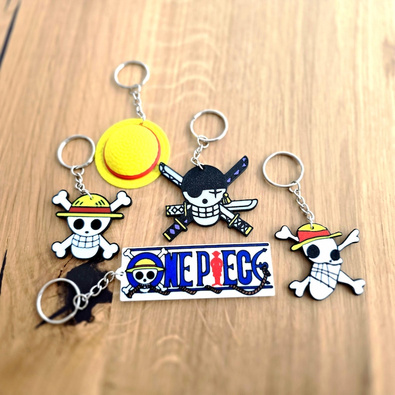 Llavero inspirado en la calavera de Luffy de One Piece, manga, anime, Luffy, Zoro, Sanji, Nami, Usopp, regalo para fans, Piratas del Sombrero de Paja, Sombrero de Paja imagen 5