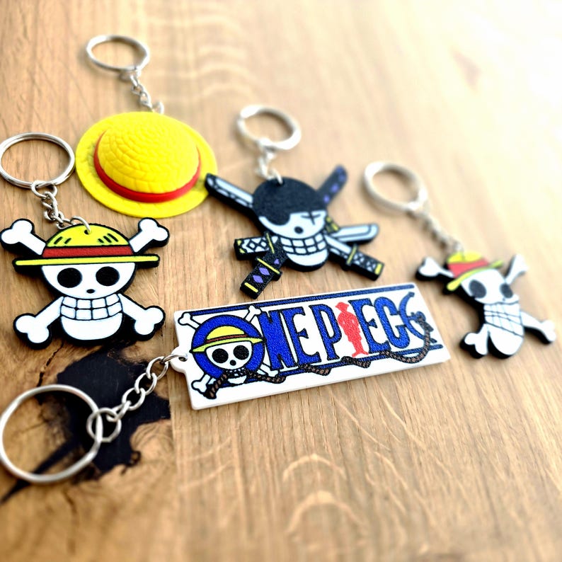 Llavero inspirado en la calavera de Luffy de One Piece, manga, anime, Luffy, Zoro, Sanji, Nami, Usopp, regalo para fans, Piratas del Sombrero de Paja, Sombrero de Paja imagen 12