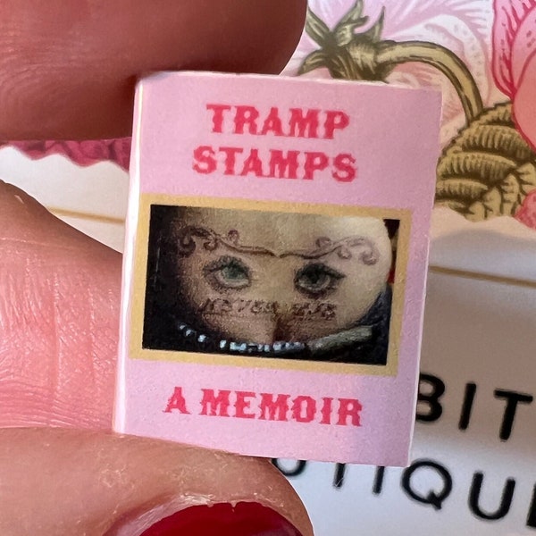 Tramp Stamp TATTOO dollhouse miniature book 1/12 and 1/6 scale play scale Blythe sarcastic gag gifts for her dollhouse tattoo gift