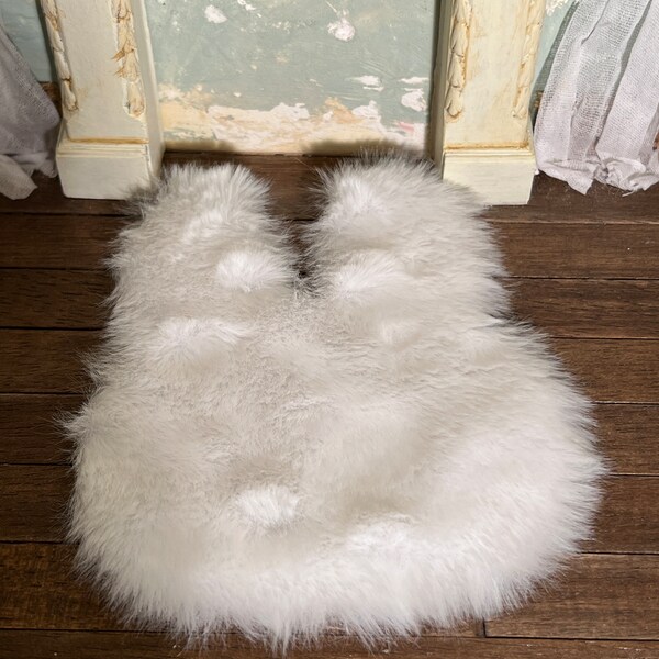 Rug dollhouse miniature carpet 1/12 bathroom bedroom cute decor kids room bunny carpet kitty cat carpet cute fluffy cloud carpet