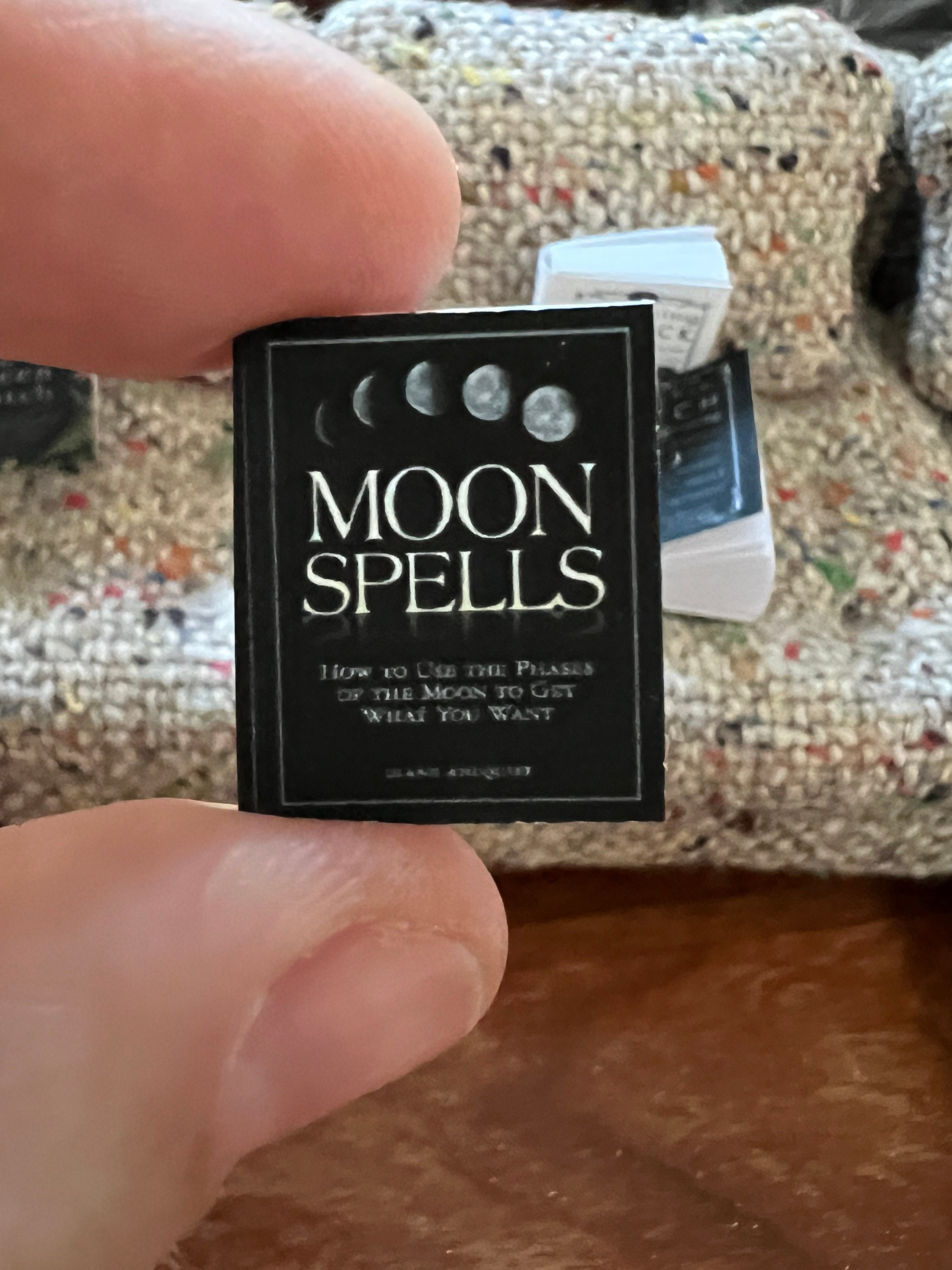 dollhouse miniature book witch magic 1/12 scale book fairy witch spells 1/6 scale books gothic magic astrology tarot reading haunted moon
