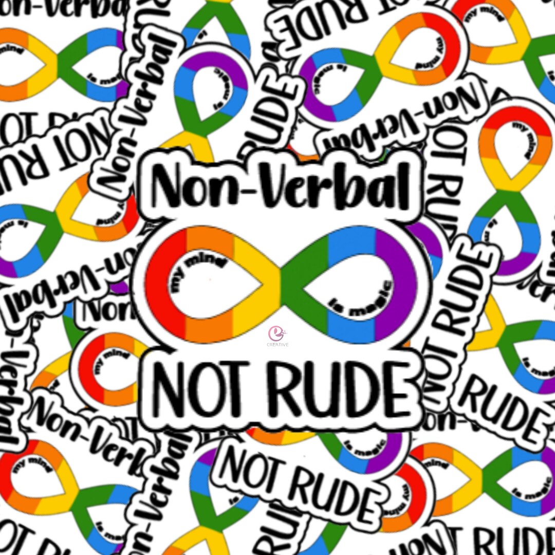 Non-verbal Not Rude Vinyl Sticker, Water Resistant, Die Cut, Laptop ...