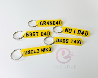 Personalised Number Plate Keyring, Gift for Him, Gift for Her, New Driver Gift, Car Gift ,Fathers Day, Gift for Dad, Uncle Gift