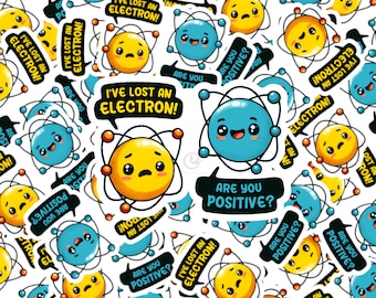Funny Physics Water Resistant Vinyl Sticker: Electron Pun