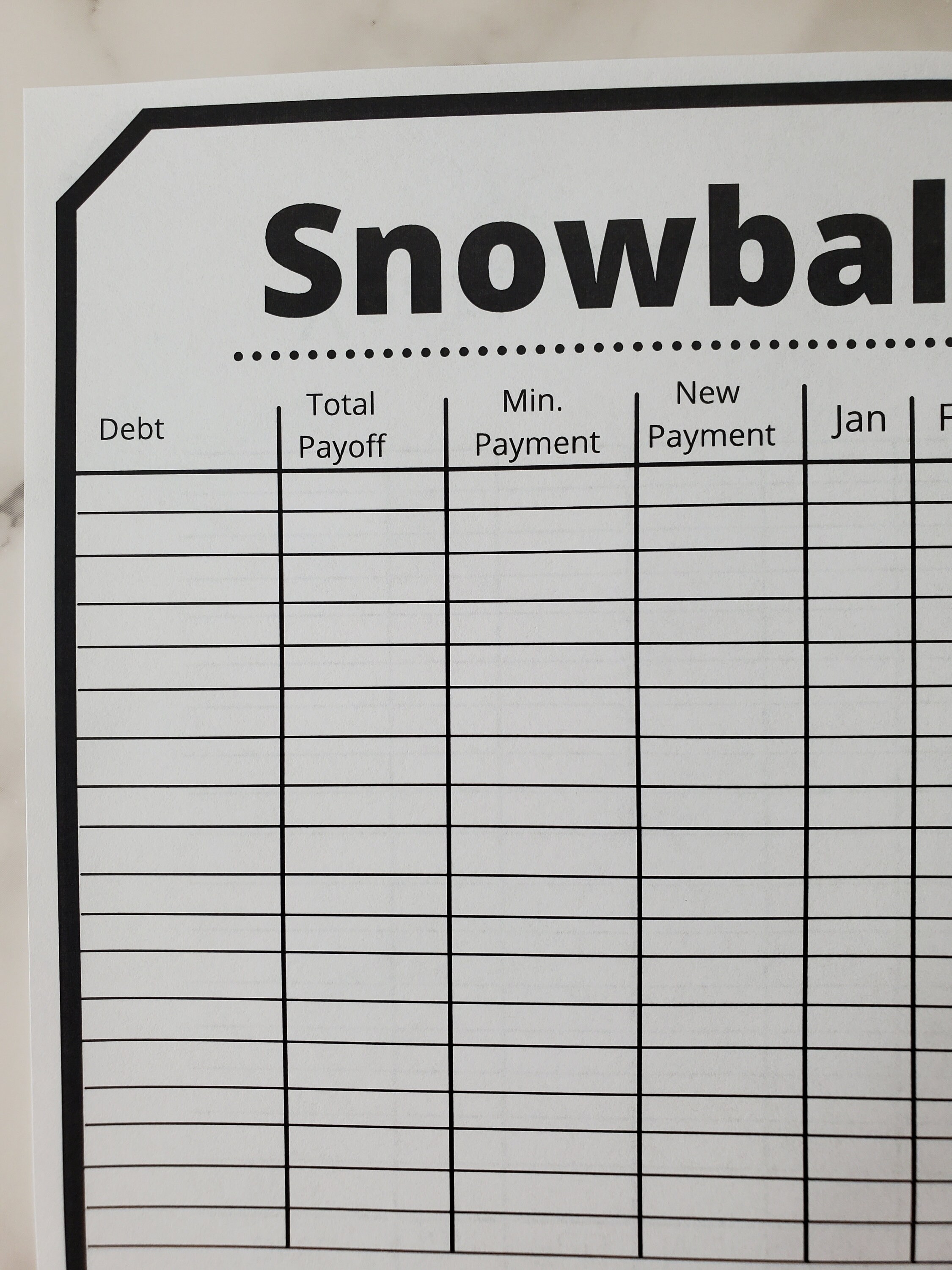 Printable Dave Ramsey, Cash Budgeting, Snowball Your Debt Worksheet - Etsy