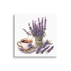 Tea art print for tea lover decor for wall hangings flower art for dinning room lavender art decor