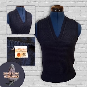 1970s Navy Blue Sleeveless Pullover | Vintage St Michael Pullover