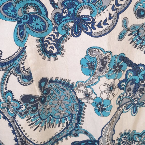 1960s Blue Paisley Maxi Dress | Psychedelic Dress - Gem