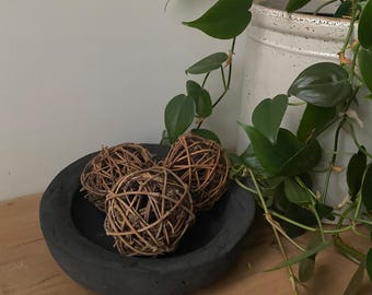 Handmade Dark Charcoal Concrete Bowl, Jewelry Dish, Candle Holder