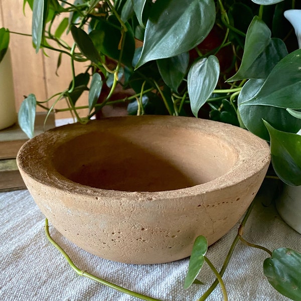 Handcrafted Concrete Bowl, Terra Cotta   Cement Bowl, Jewelry Dish, Candle Holder, Unique Gift