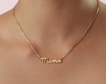 Mothers Day Gifts - Christmas Gifts - Custom Mama Necklace - Personalized Gifts - Gifts for Her - Name Plate Pendant - Number Necklace