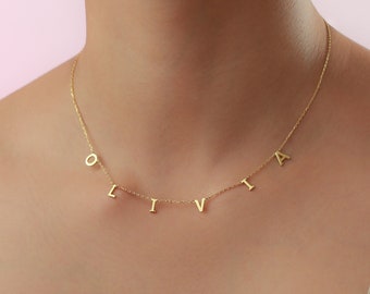Gold initial Necklace - Custom Name Necklace - Personalized Gifts - Christmas Gifts - Mothers Day Gifts - Gifts for Her - Letter Necklace