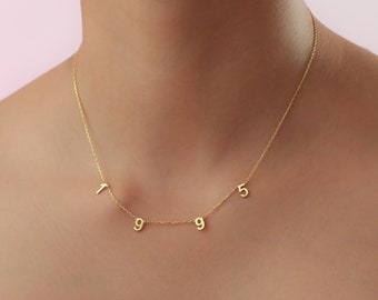 Gold initial/Number Necklace - Custom Name Necklace-Personalized Gifts-Christmas Gifts - Mothers Day Gifts - Gifts for Her - Letter Necklace