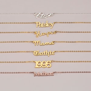 Custom Name Necklace - Mothers Day Gifts - Christmas Gifts - Personalized Gifts - Gifts for Her- Name Plate Pendant -Number Necklace-Grandma