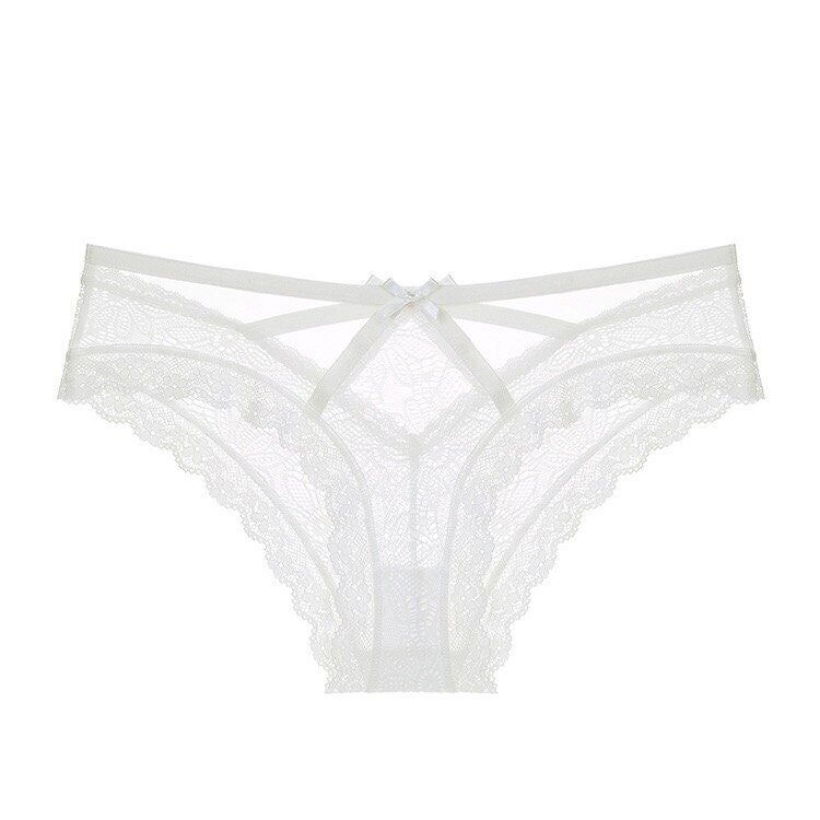 French Lingerie Sexy Women's Underwear Set Push up Brassiere Lace  Transparent Bra Panty Sets Wedding White Thin Underwear 