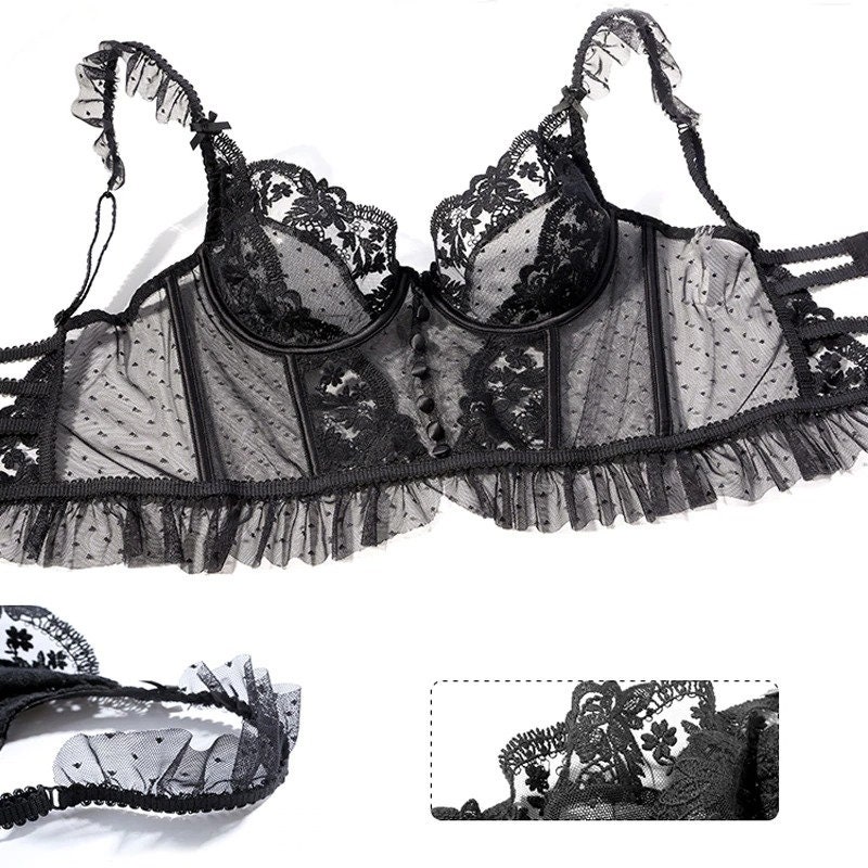 French Lingerie Sexy Women's Underwear Set Push up Brassiere Lace