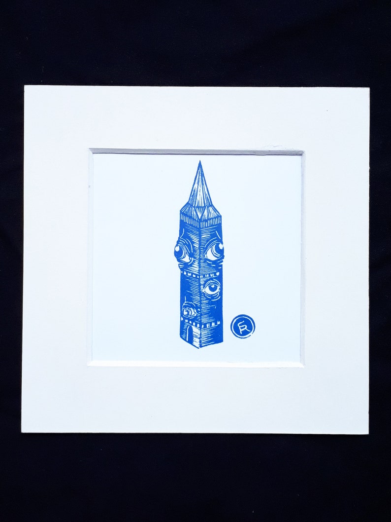 Linocut Tiny House #8 engraving house gothic eye - dral.regionlima.gob.pe