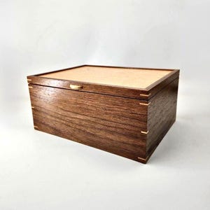 Large Walnut and Birdseye Maple Keepsake Box, Storage Box, Handcrafted Wooden Box, Gift for Him, Gift for Her, Gift for Couple, 13Lx 10W x6H