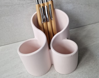 Large Pastel Pink Pen Pot Desk Storage Organiser