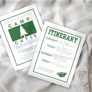 Camp Bachelorette Itinerary | Bachelorette Party Agenda | Party Invitation | Camp Themed Bachelorette | Summer Camp Bachelorette | Hen Party