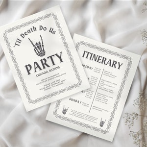Til Death Do Us Party Bachelorette Itinerary | Spooky Bachelorette | Halloween Bachelorette | Witchy Bachelorette | Bride or Die Party | Hen