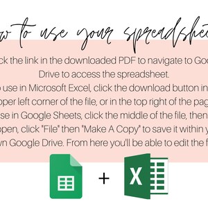 Może przedstawiać: Instrukcje dotyczące korzystania z arkusza kalkulacyjnego. Obraz przedstawia zieloną ikonę Google Sheets i zieloną ikonę Microsoft Excel z tekstem "+" między nimi.