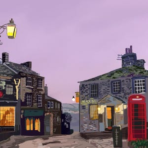 Yorkshire Poster Jane Eyre Haworth Travel Poster -Framed/Unframed Fine Art Print or Canvas -Iconic Haworth Cobbles Scene -UK Travel Posters