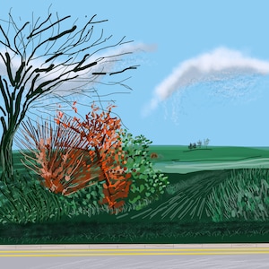 Lámina mural de Harrogate Road North: Carretera sinuosa con árboles. Impresión artística o lienzo con o sin marco. Paisaje de Yorkshire.