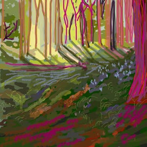 St Ives No.1 Wall Art Print – Forest Shadows – Framed/Unframed Fine Art Print or Canvas – Woodland Scene