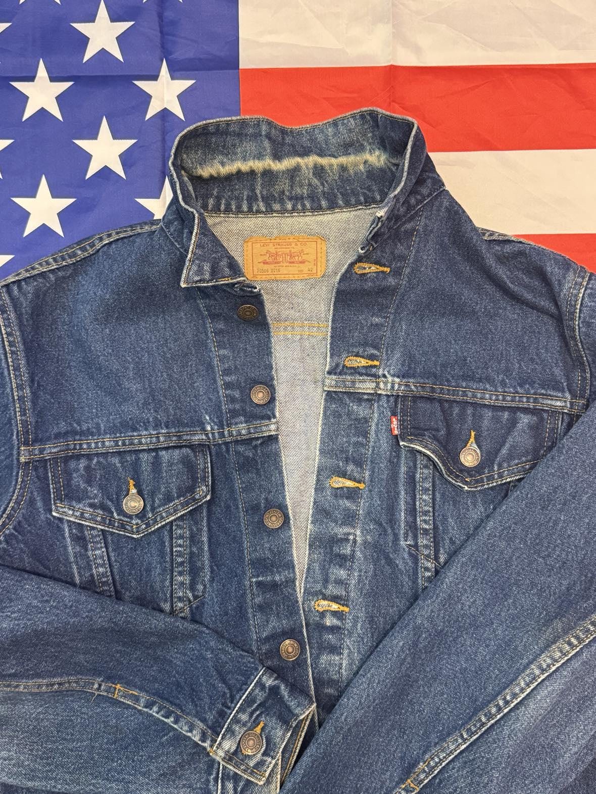 Vintage Levis Indigo 4 Pocket Denim Jacket Type III Size 42