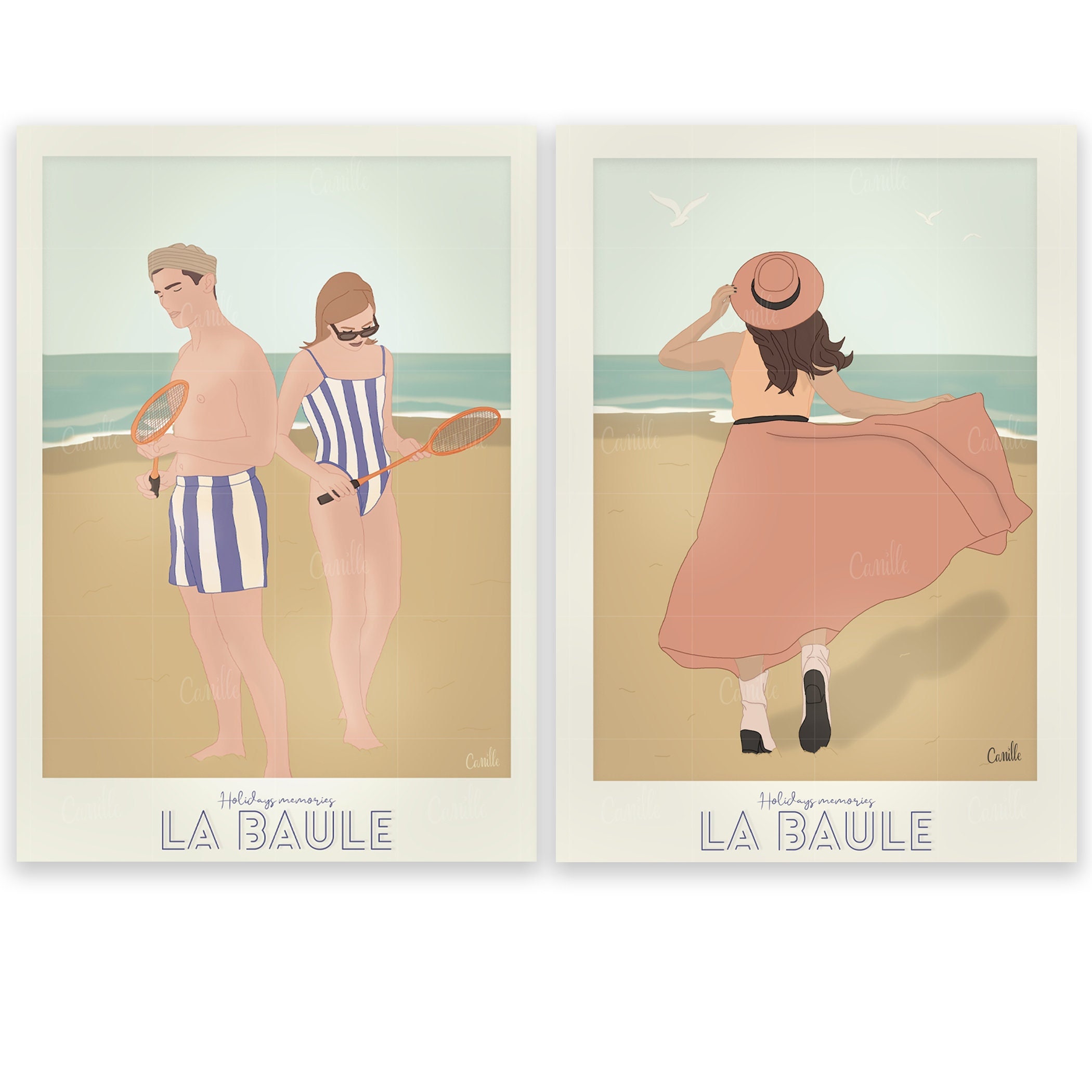 Affiche Illustration Holydays Memories Décoration Murale