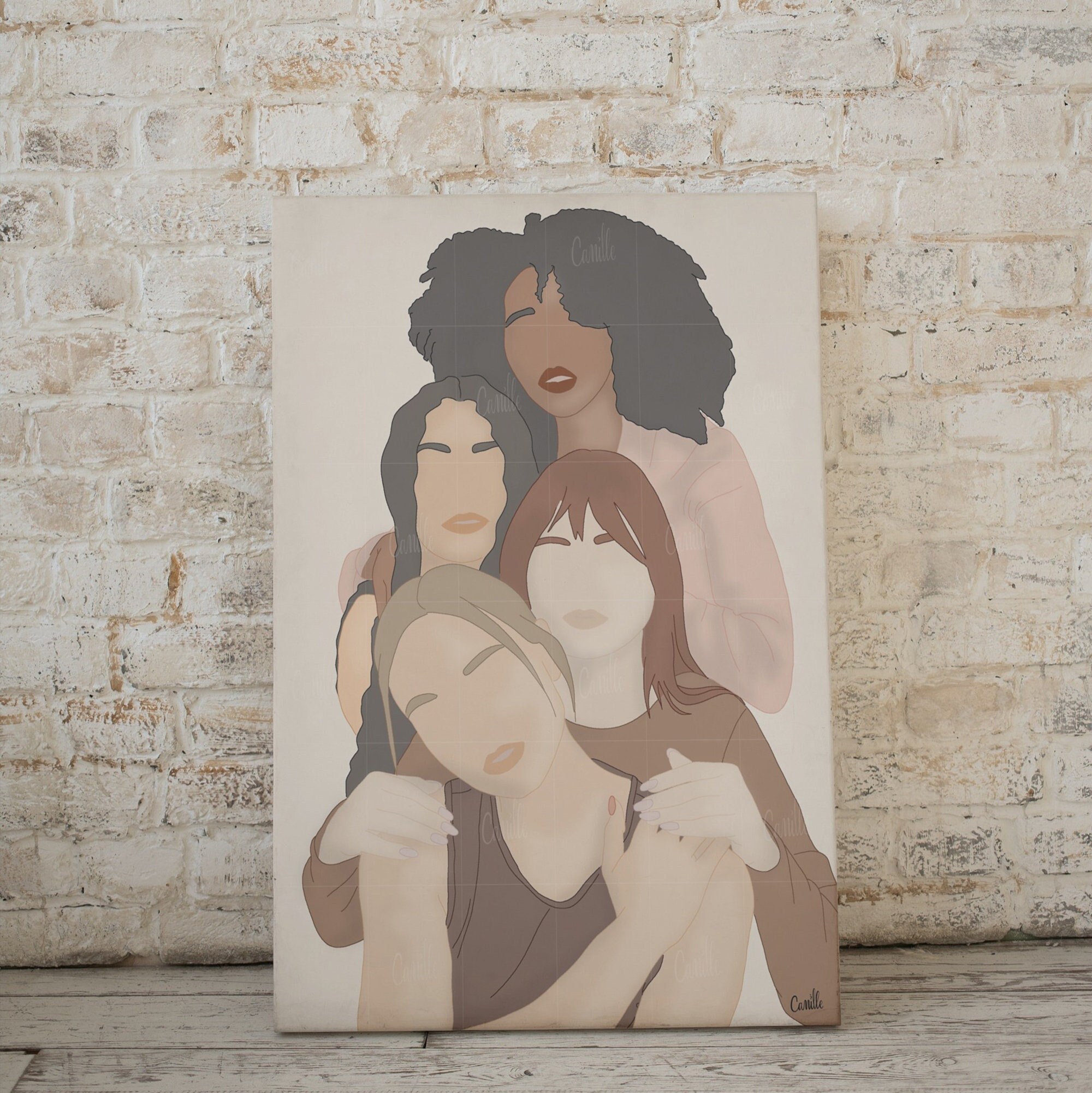 Affiche Illustration Four Women Décoration Murale