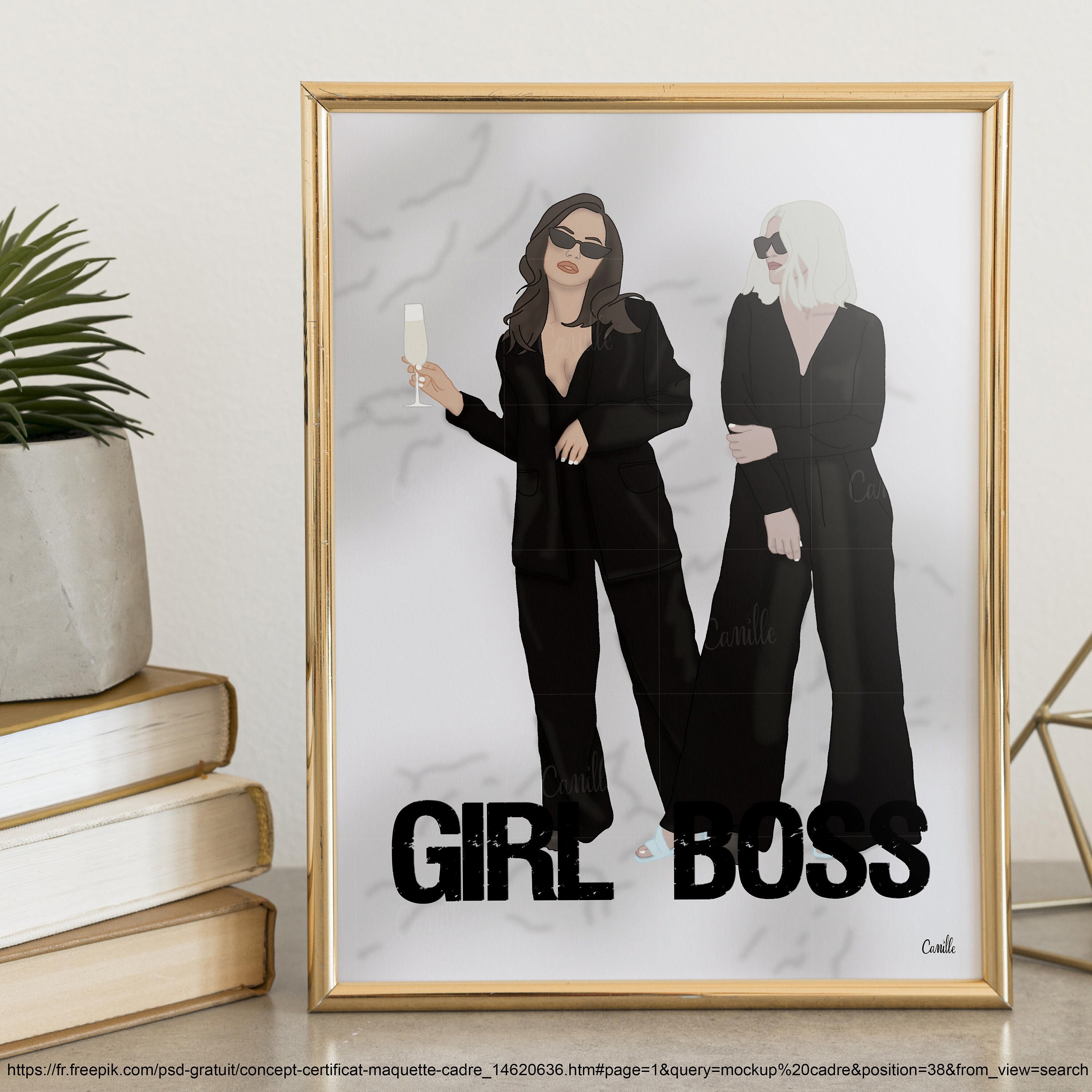 Affiche Décorative Murale Illustration Femmes Girl Boss